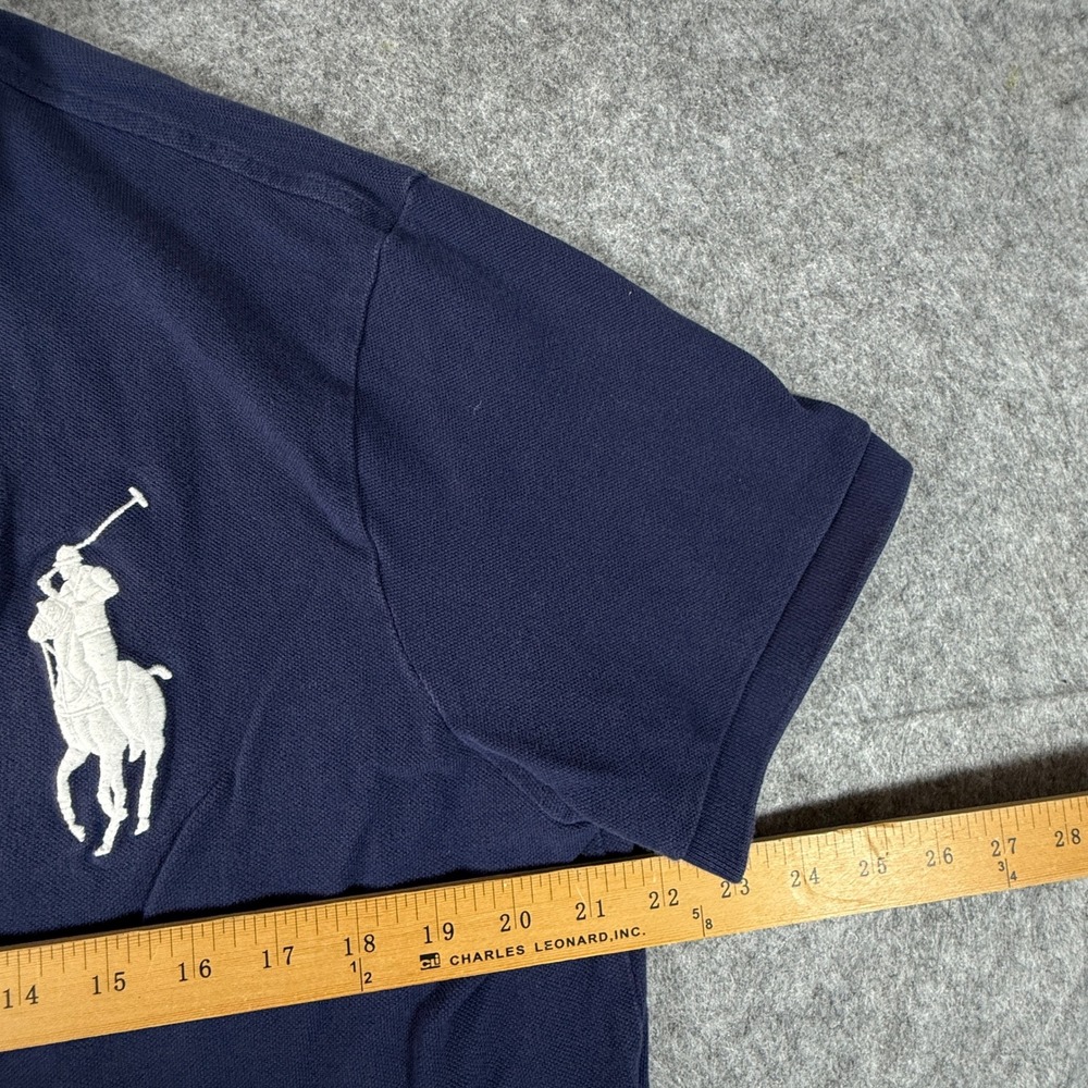 Polo Ralph Lauren Polo Shirt Mens XL Navy Blue Big Pony Custom Fit Short Sleeve - Picture 6 of 8